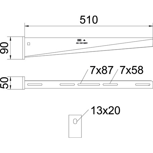 6443625 Obo AW 30 51 VA4571 Wand  und Stielausleger mit angeschweißter Kopfpl Produktbild Additional View 1 L