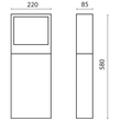 851-s7285w14 Tecnico COOL SQUARE POLLER grau LED Produktbild Additional View 1 S