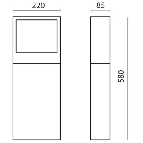 851-s7285w14 Tecnico COOL SQUARE POLLER grau LED Produktbild Additional View 1 L