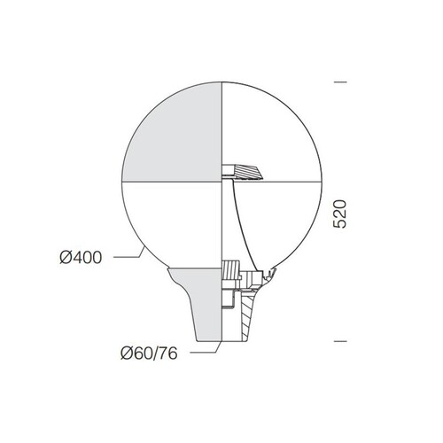 125-42560000 Tecnico GLOBO LED MASTLEUCHTE silber verspiegelt LED Produktbild Additional View 1 L