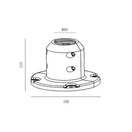 125-99121600 Tecnico GLOBO/GLOBI Mastsockel schwarz Produktbild Additional View 1 L