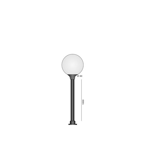 125-99190300 Tecnico GLOBO/GLOBI MAST schwarz 60x1000mm Produktbild Additional View 1 L