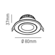 305-0040680402715 Tecnico AGON ROUND EB STRAHLER Aluminium gebürstet LED 5W Produktbild Additional View 1 S