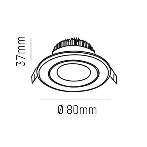 305-0040680402715 Tecnico AGON ROUND EB STRAHLER Aluminium gebürstet LED 5W Produktbild Additional View 1 L