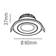 305-0040680403005 Tecnico AGON ROUND EB STRAHLER weiß matt RAL 9003 LED 5W Produktbild Additional View 1 S