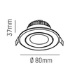 305-0040680403015 Tecnico AGON ROUND EB STRAHLER Aluminium gebürstet LED 5W Produktbild Additional View 1 S