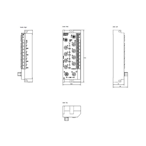 6ES7144-6KD00-0AB0 Siemens ET200ECO PN, 8AI, 4 U/I, 4 RTD/TC 8XM12 Produktbild Additional View 2 L