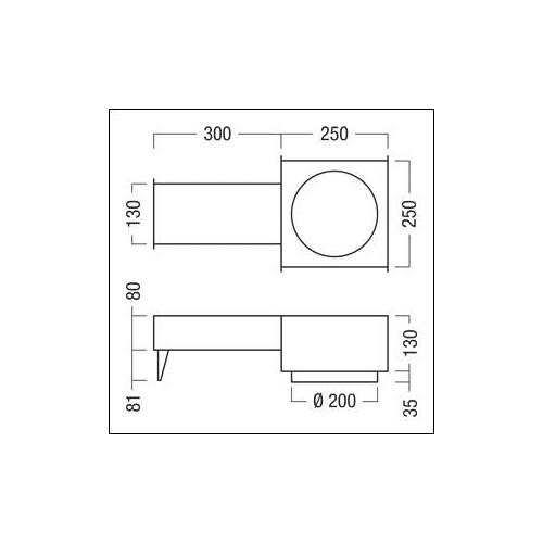 60800822 Zumtobel Betoneingießgehäuse PANOS INF/EVO R200 CASTING SURROUND Produktbild Additional View 1 L