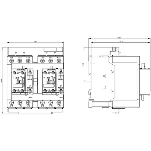 3RA2336-8XB30-1AL2 Siemens WENDEKOMB.,22KW, AC230V 50/60 HZ Produktbild Additional View 2 L