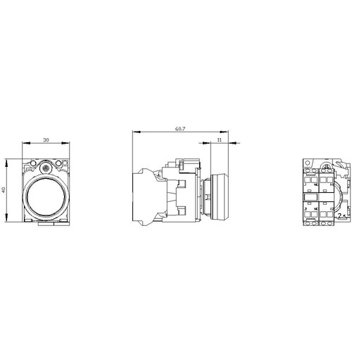 3SU1102-0AB20-3CA0 Siemens LEUCHTDRUCKTASTER, ROT Produktbild Additional View 2 L