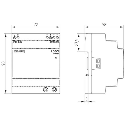 6EP3333-6SB00-0AY0 Siemens LogoPower 24 V/4 A Geregelte Stromversorgung Produktbild Additional View 2 L