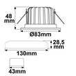 113056 Isoled LED Einbaustrahler Sys 68, 10W, IP65, warmweiß Produktbild Additional View 1 S