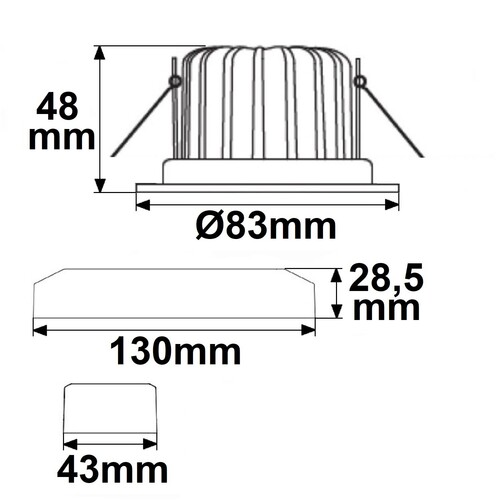113056 Isoled LED Einbaustrahler Sys 68, 10W, IP65, warmweiß Produktbild Additional View 1 L
