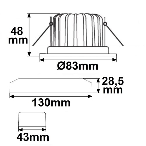 113056 Isoled LED Einbaustrahler Sys 68, 10W, IP65, warmweiß Produktbild Additional View 2 L