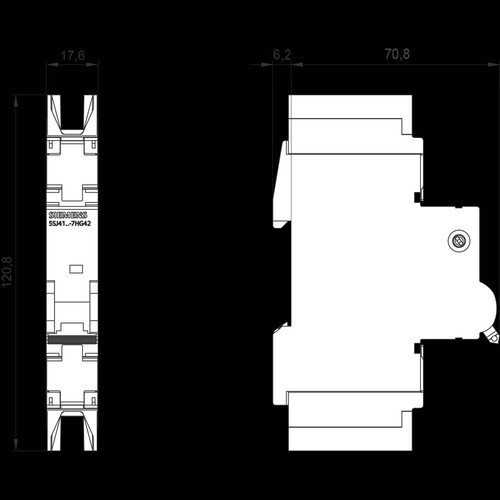 5SJ4106-7HG42 Siemens LS SCHALTER 10KA 1POL C6 Produktbild Additional View 1 L