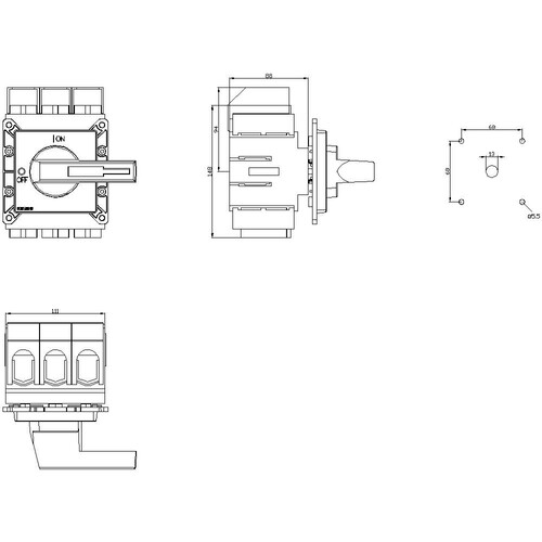 3LD2405-0TK13 Siemens Lasttrennschalter 3LD, Not-Aus-Schalter Produktbild Additional View 2 L