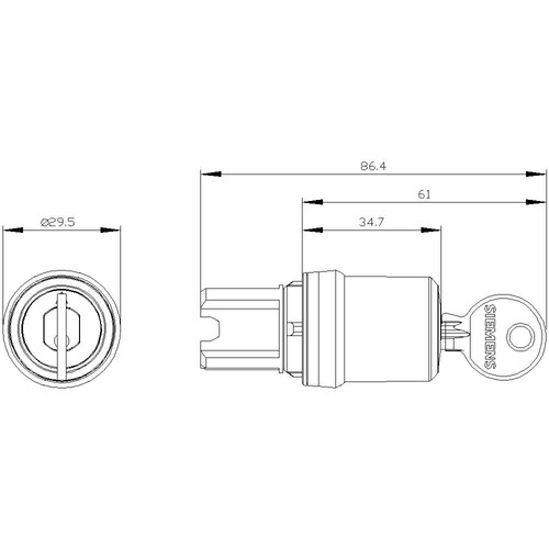 3SU1050-5BM01-0AA0 Siemens SCHLUESSELSCHALTER CES, IOII Produktbild Additional View 1 L