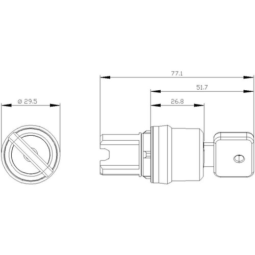 3SU1050-4JF11-0AA0 Siemens SCHLUESSELSCHALTER O.M.R, O-I Produktbild Additional View 1 L