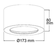 113134 Isoled LED Aufbauleuchte LUNA 18W, weiß, indirektes Licht, warmweiß Produktbild Additional View 1 S