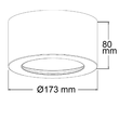 113134 Isoled LED Aufbauleuchte LUNA 18W, weiß, indirektes Licht, warmweiß Produktbild Additional View 2 S