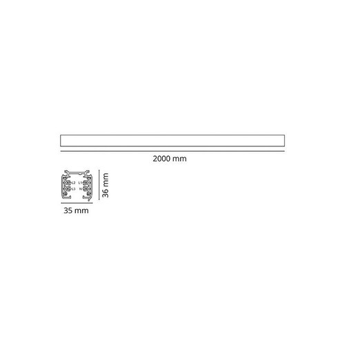 312420 SG Shopline 3-Phasen-System Stromschiene 2m weiss Produktbild Additional View 1 L