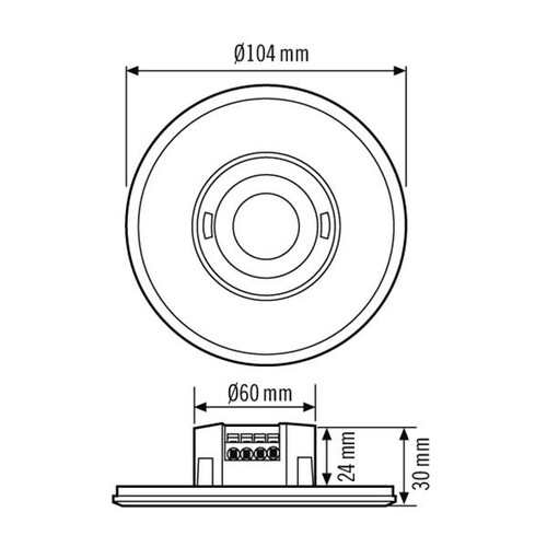 EP10428609 Esylux MD FLAT 360i/8 LARGE ROUND WHITE  Decken Bewegungsmelder 360 Produktbild Additional View 2 L