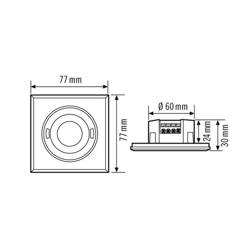 EP10428081 Esylux MD FLAT 360i/8 SQUARE BLACK  Decken Bewegungsmelder 360° Unte Produktbild Additional View 1 L