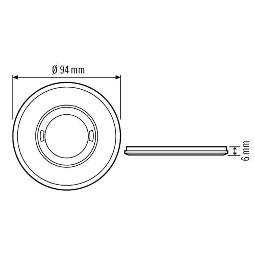EP00007279 Esylux Cover FLAT series ROUND BLACK cover    Beschreibung:  Abm Produktbild Additional View 1 L