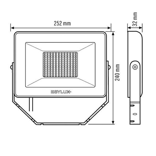 EL10810879 Esylux OFL BASIC LED 50 W 3 K BK  LED Strahler 50 W  Beschreibung: Ko Produktbild Additional View 1 L