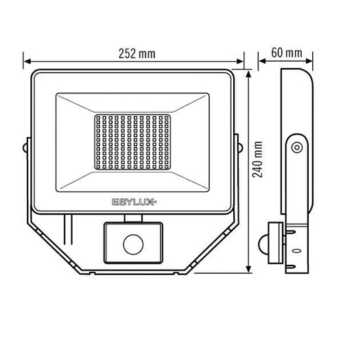 EL10810763 Esylux AFL BASIC LED 50 W 4 K WH  LED Strahler 50 W  Beschreibung: Ko Produktbild Additional View 1 L