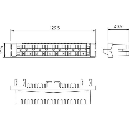 5084012 Obo LSA T LEI Trennleiste 10 Doppeladern für LSA Plus 40 polig   weiß Produktbild Additional View 1 L