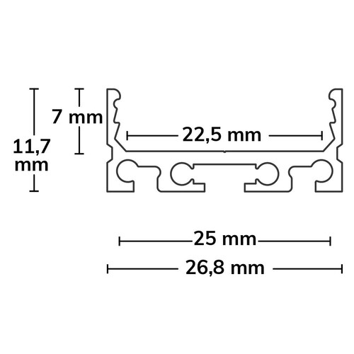 113182 Isoled LED Aufbauprofil SURF24 FLAT Aluminium pulverbeschichtet weiß R Produktbild Additional View 1 L