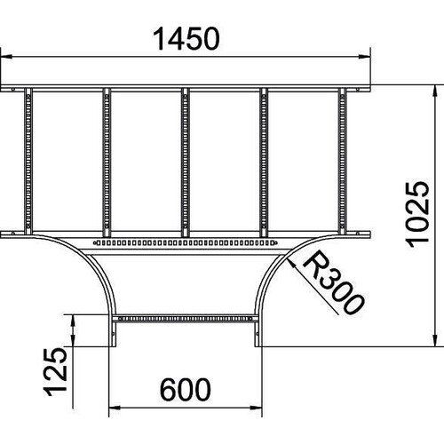 6225218 Obo LT 660 R3 FS T Stück für Kabelleiter 60x600 Stahl bandverzinkt Produktbild Additional View 1 L