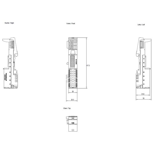 6ES7193-6BP20-0BF0 Siemens BASEUNIT TYP F0, BU20-P8+A4+0B Produktbild Additional View 2 L