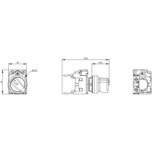 3SU1100-2BF60-1BA0 Siemens KNEBELSCHALTER, O I, SCHWARZ, WEISS Produktbild Additional View 2 L