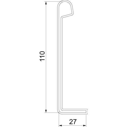 6222553 Obo SKH 110 OR Schutzkappe für Kabelleiter H110mm Polyethylen  pastell Produktbild Additional View 1 L