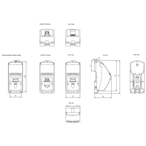 6GK1901-1BE00-0AA2 Siemens FASTCONNECT RJ45 MODULAR OUTLET Produktbild Additional View 1 L