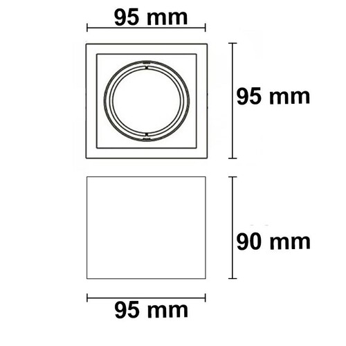 113122 Isoled Deckenaufbauleuchte eckig für GU10/MR16, Alu gebürstet, exkl. Leu Produktbild Additional View 1 L