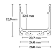 113193 Isoled LED Aufbauprofil SURF24 Aluminium pulverbeschichtet schwarz RAL Produktbild Additional View 1 S