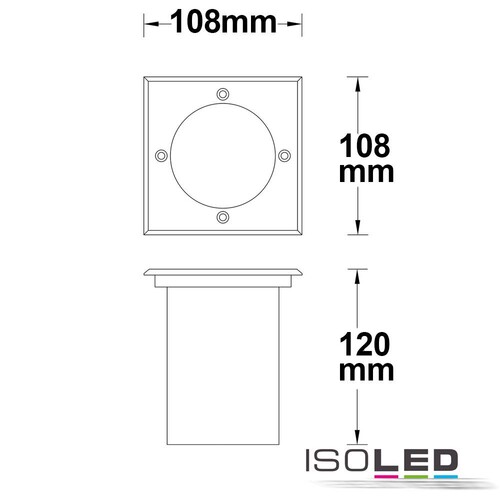 113300 Isoled Bodeneinbaustrahler für GU10, quadratisch, exkl. Leuchtmittel Produktbild Additional View 1 L