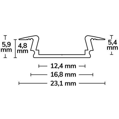 112826 Isoled LED Einbauprofil DIVE12 FLAT Aluminium eloxiert, 200cm Produktbild Additional View 1 L