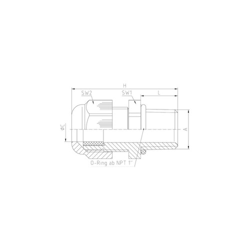 50.134 PA/SW Jacob PA Perfect Kabelverschraubung NPT 3/4 Zoll RAL9005 Produktbild Additional View 1 L