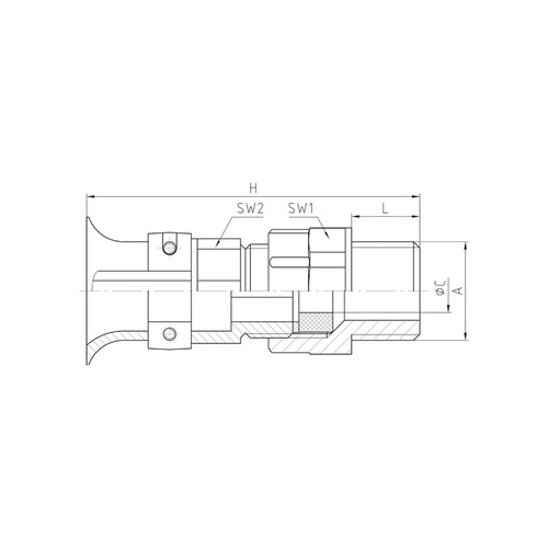 22.616M25PA Jacob PA FAVORIT Kabelverschraubung  M25/PG16 RAL7035 Produktbild Additional View 1 L