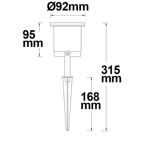 113296 Isoled Aufbaustrahler GU10, IP65, schwarz Produktbild Additional View 1 L