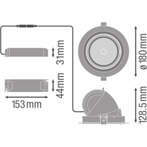 4058075104020 Ledvance SP VARIO DN170 35W/3000K 24DEG WT Produktbild Additional View 2 L