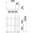 6006455 Obo GRM T 55 200 G Gitterrinne GRM mit 1 Trennsteg 55x200x3000 Stahl g Produktbild Additional View 1 S