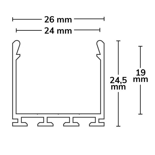 112265 Isoled LED Aufbauprofil WING20, eloxiert L: 2000mm Produktbild Additional View 1 L