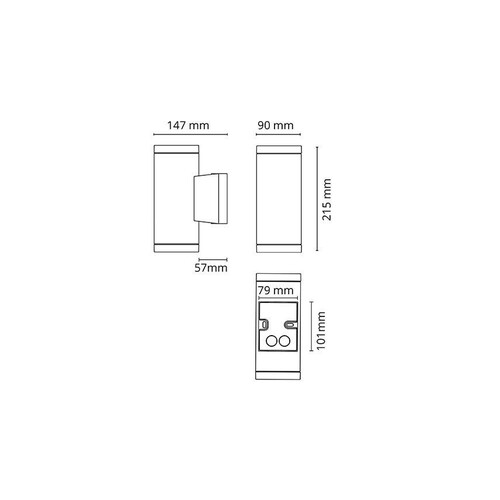 623692 SG Leuchten METRO 2xGU10 230V, graphit Produktbild Additional View 1 L