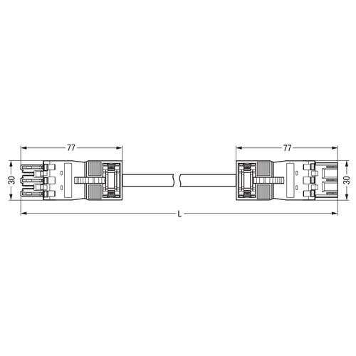 771-6993/006-701 Wago Verbindungsleitung Buchse Stecker 3 polig, schwarz Produktbild Additional View 1 L