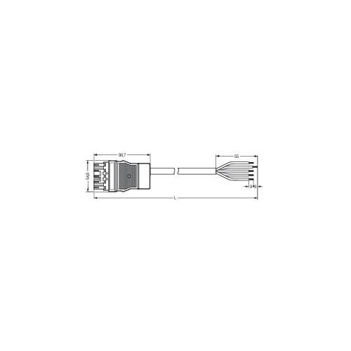 771-8995/218-701 Wago Anschlussleitung Stecker   offenes Leitungsende 5 polig, Produktbild Additional View 1 L